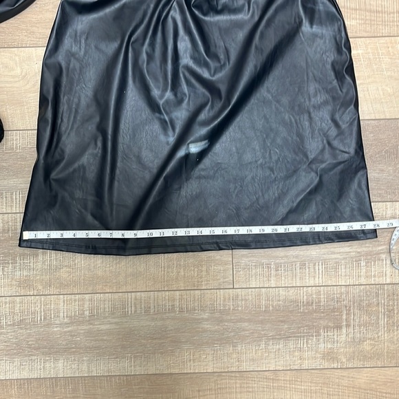 Who What Wear Faux Leather Long Sleeve Turtleneck Dress with Button Closure sz M - Picture 14 of 16